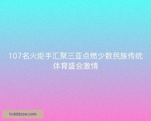 107名火炬手汇聚三亚点燃少数民族传统体育盛会激情