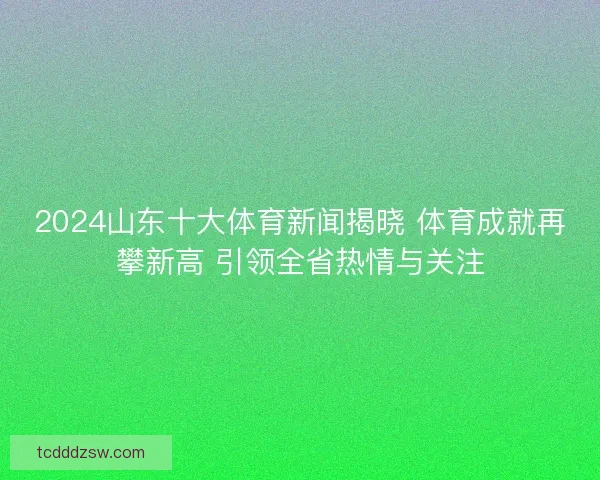 2024山东十大体育新闻揭晓 体育成就再攀新高 引领全省热情与关注