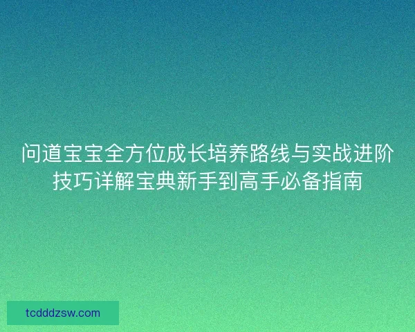 问道宝宝全方位成长培养路线与实战进阶技巧详解宝典新手到高手必备指南 问道宝宝全方位成长培养路线与实战进阶技巧详解宝典新手到高手必备指南